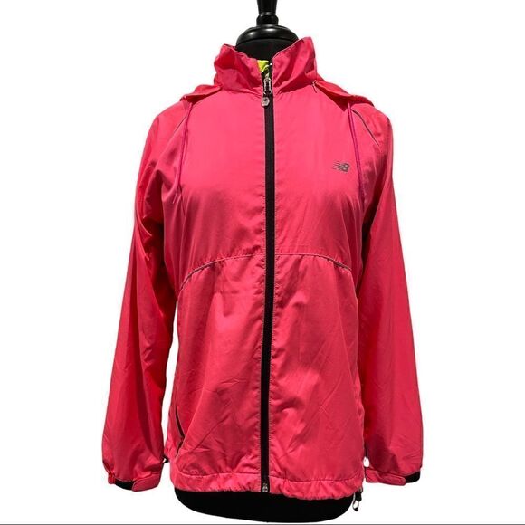 𝅺new Balance Hot Pink Windbreaker Sz L - Picture 1 of 14